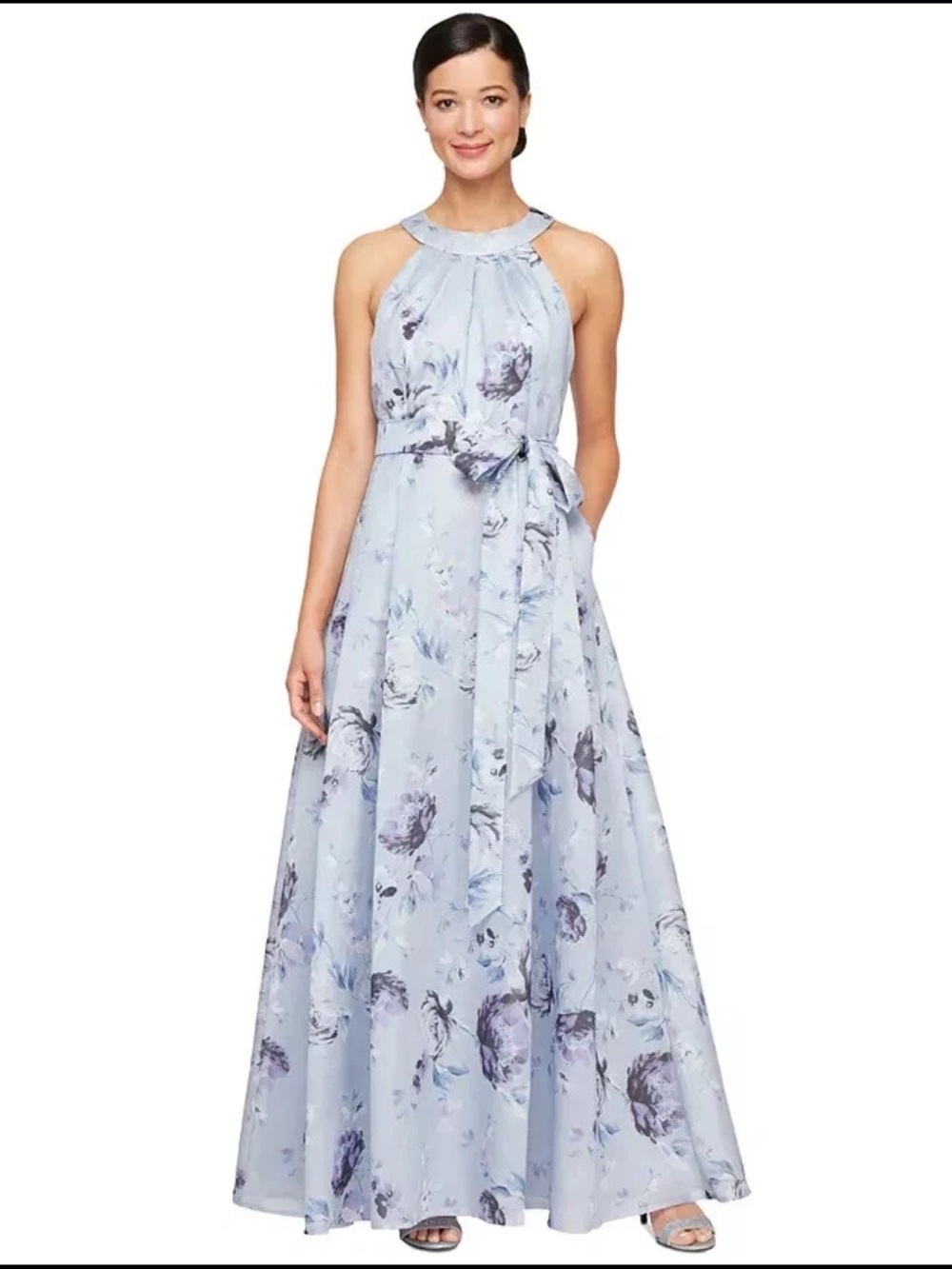 Alex Evenings Floral Halter gown